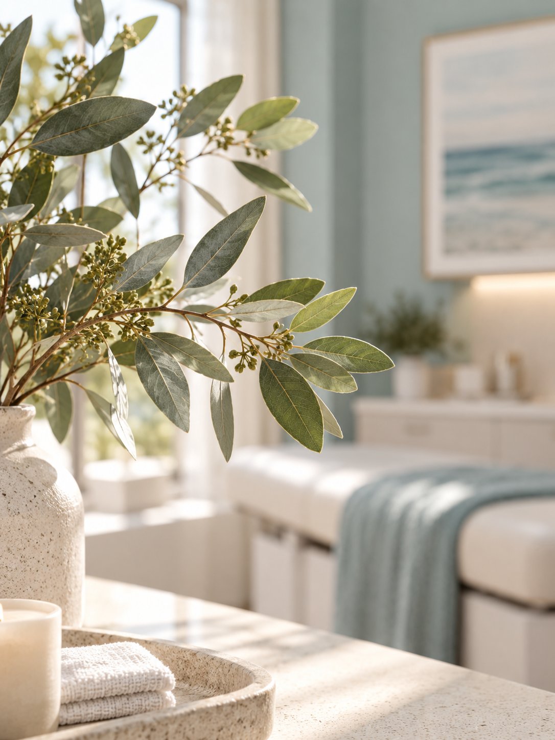 eucalyptus by the treatment table